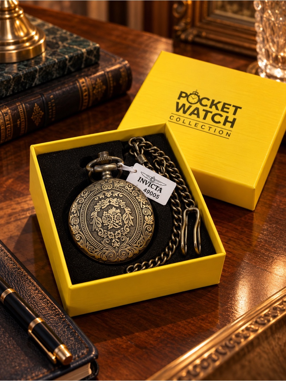Invicta Vintage Monarch 49005 Bronze Pocket Watch 47mm NWT Box